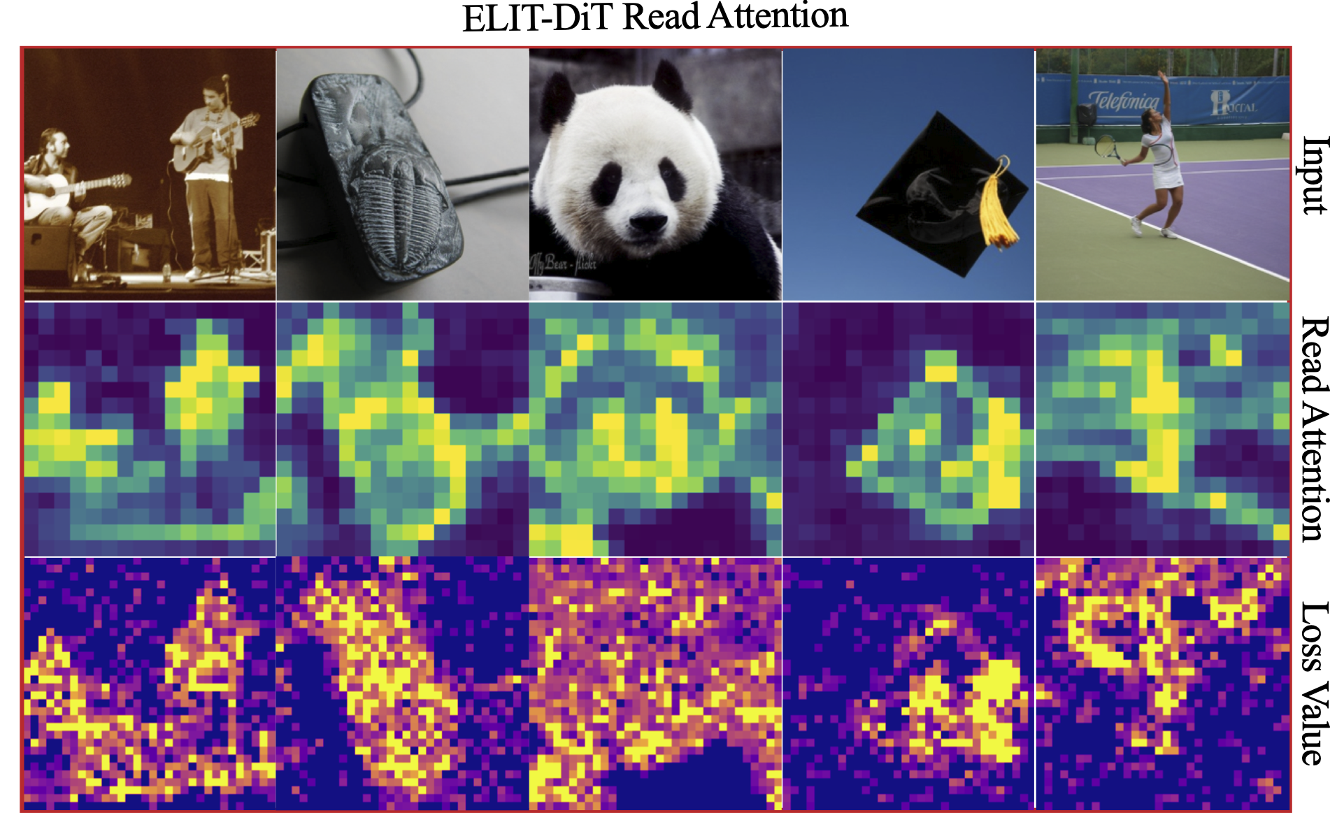 ELIT Read attention maps aligned with per-patch loss